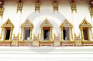 Thai art windows in temple