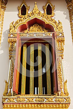Thai art windows in temple