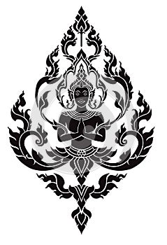 Thai arts angel, vector pattern photo