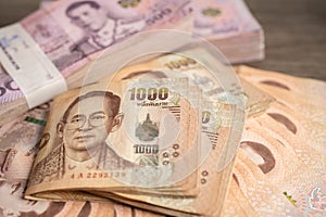 Thai baht banknotes, business saving finance investment