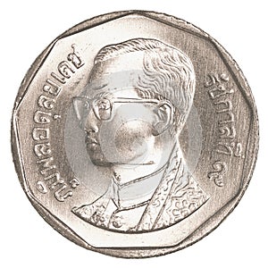 5 thai baht coin photo
