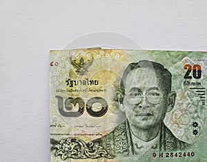 thai banknote of twenty baht