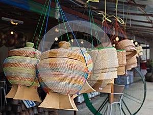 Thai basketwork made from bamboo