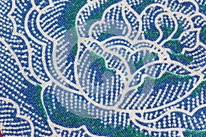 Thai Batik Sarong of Blue Flower pattern.