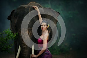 Thai beautiful women in traditional dress