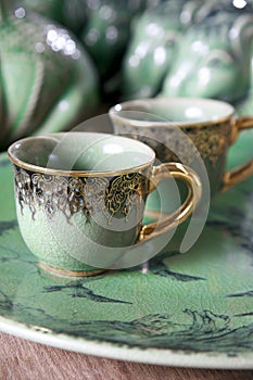 The thai benjarong coffee cups