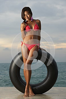 Thai Bikini Model With Tube photo