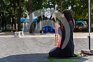 Thai buddhism pray for benefaction worship