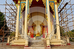 Thai buddhist church under renovation