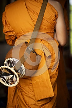 Thai buddhist monk and religon clothing