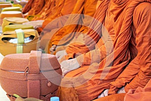 Thai Buddhist monks paying respect.