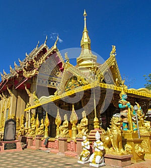 Thai buddhist temple wat rich decorated