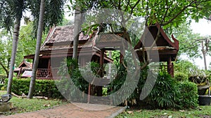Thai building in the park is beautiful and Classic house