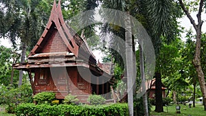 Thai building in the park is beautiful and Classic house