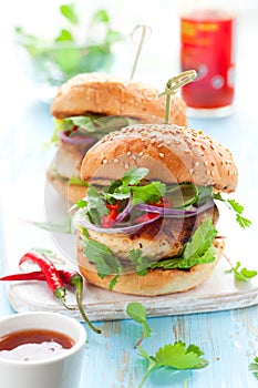 Thai chicken burger