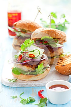 Thai chicken burger