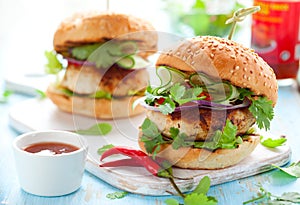 Thai chicken burger