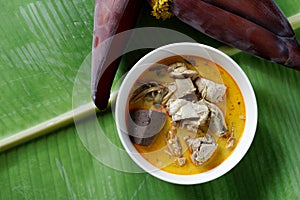 Thai Chicken Coconut Soup with banana blossom ,tom yum gai