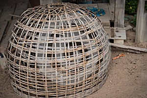 Thai chicken coop layered. It is a cage for keeping poultry in
