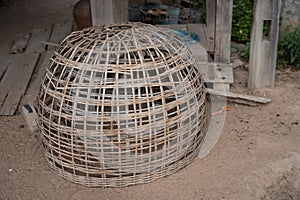 Thai chicken coop layered. It is a cage for keeping poultry in