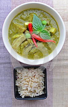 Thai chicken green curry with rice