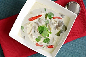 Thai chicken soup with coconut milk