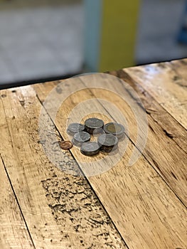 Thai coin on the table