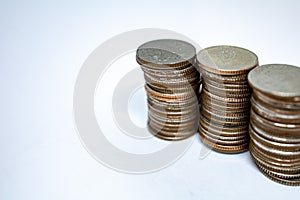 Thai coin with white background