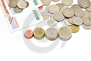 Thai coins baht and Notepad