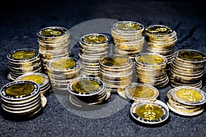 Thai Coins in black background