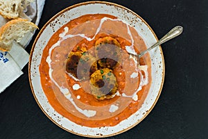 Thai crab cakes and bisque