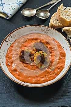 Thai crab cakes and bisque