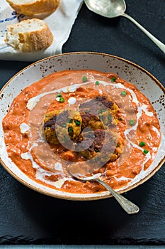 Thai crab cakes and bisque