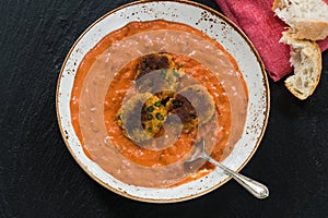 Thai crab cakes and bisque