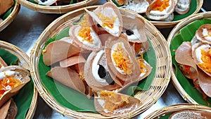 Thai Crepes in Woven Baskets