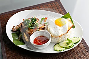 Thai Crispy Pork with Fried Egg