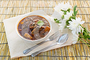 Thai cuisine the Chamuang pork Curry