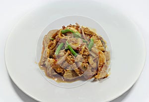 Thai cuisine spicy pork salad, Moo Nam Tok