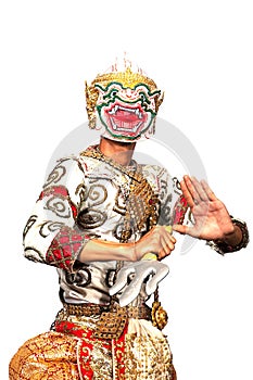 Thai Culture Dancing art in masked â€œKhonâ€ that high class of