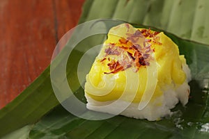 Thai dessert called Khao Khaek is traditional thai dessert photo