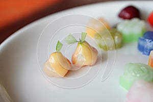 Thai dessert of Deletable Imitation rose apple Fruits