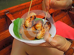 Thai Dessert - Grilled Bananas