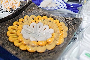 Thai dessert ,Rice Flour Mixed with Toddy Palm