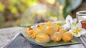 Thai desserts, Thong Yip, Thong Yod, Foi Thong photo