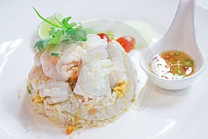 Thai Dishes called Kao Pad, Stir fried Rice Seafood, Chinese food, Japanese food