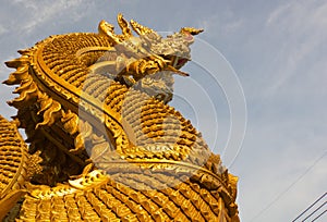 Thai dragon or king of Naga statue at Wat Sri Pan Ton ,Nan, Thailand