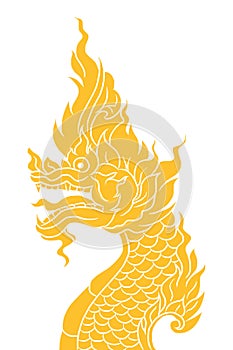 Thai Dragon or King of Naga. Thai art graphic vector