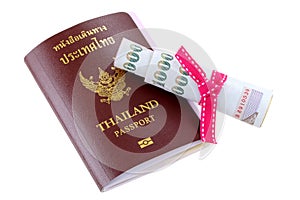 Thai electronic passport with some pocket money