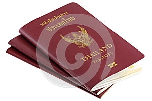 Thai electronic passports isolated on white