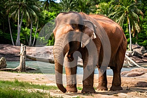 Thai elephant in captivity, wildlife conservation, animal protection photo